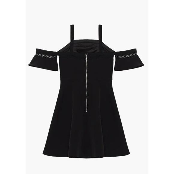 BARDOT JUNIOR Girl's Isla Cold Shoulder Dress Size 16 Black Back Zipper NWT - Picture 2 of 9